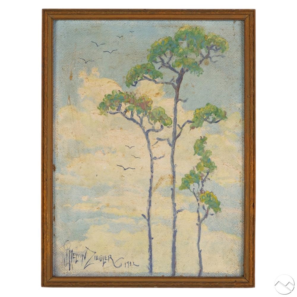 Artwork by J. Melvin Ziegler, Pine Tops, Made of Oil on board