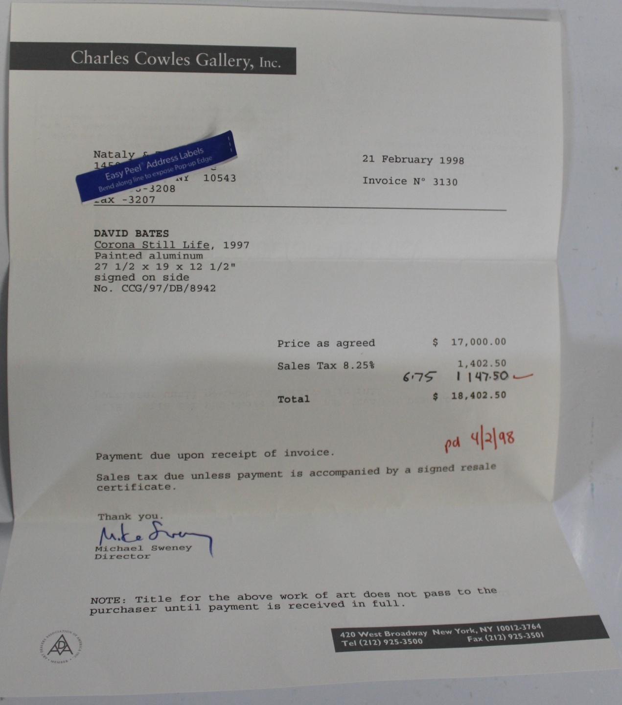 Artwork by David Bates, DAVID BATES (African-American, b, Made of Painted aluminum