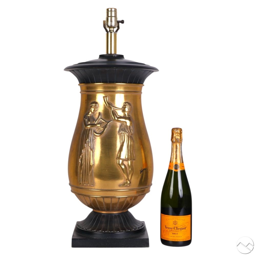 Artwork by Fic Boucheron, Greek Revival Bronze Urn Vintage Neoclassic Lamp, Made of Bronze