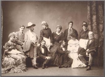 Photograph Portrait of Theatrical Group with Men Dressed in Drag - Pach Brothers