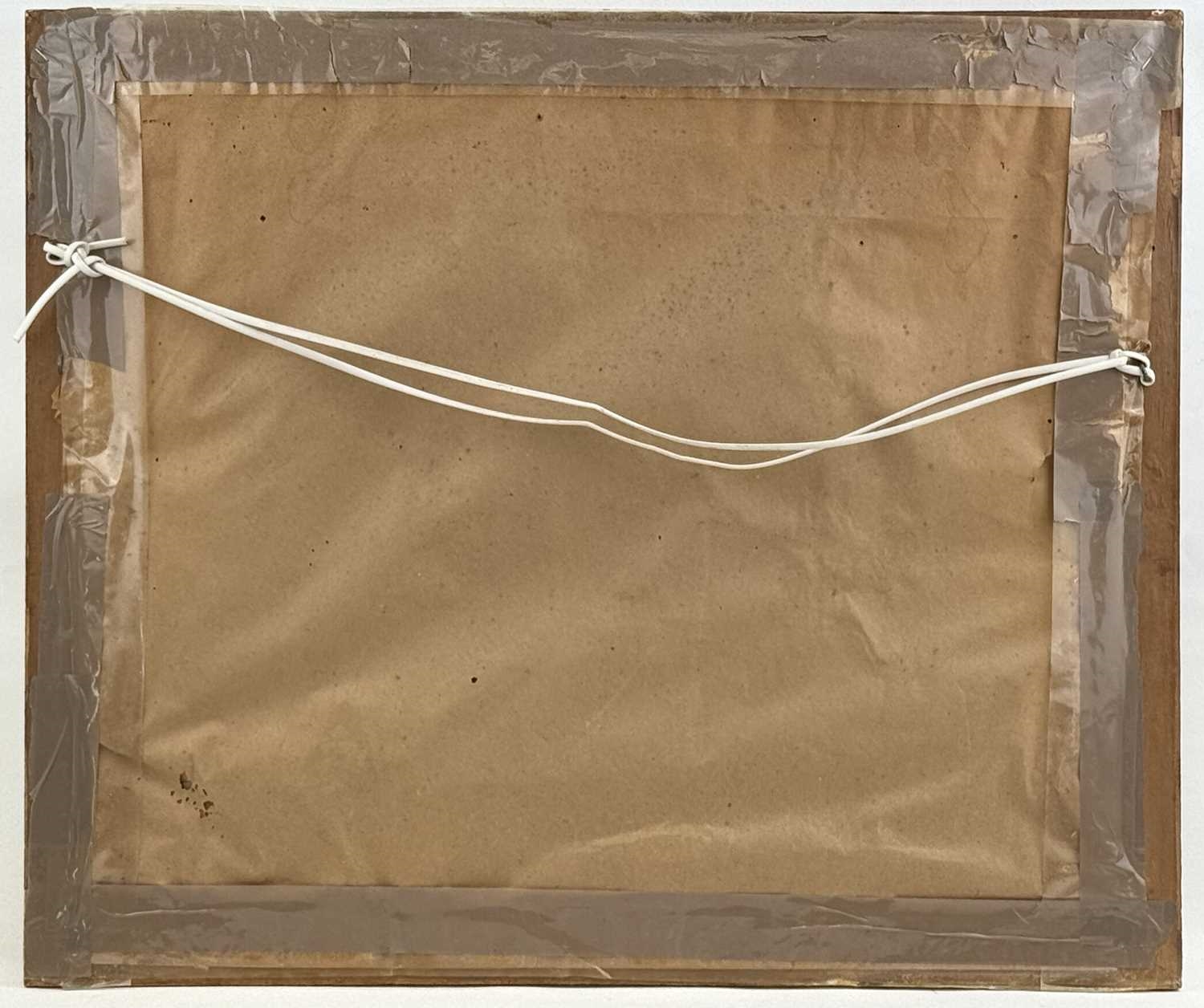 Artwork by Bernhard Hergarden, extensive riverscape, Made of oil on board