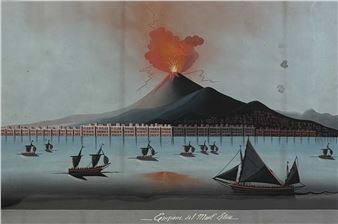 Mount Etna erupting from the Bay of Naples - Italian School, 19th Century