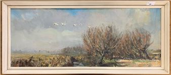 Beecles Marsh - George E. Roberts (british, 20th Century)