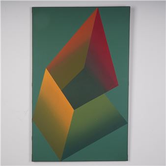 Graciela Nogales Original Acrylic on Canvas, Geometric Abstract, Signed - Graciela Nogales