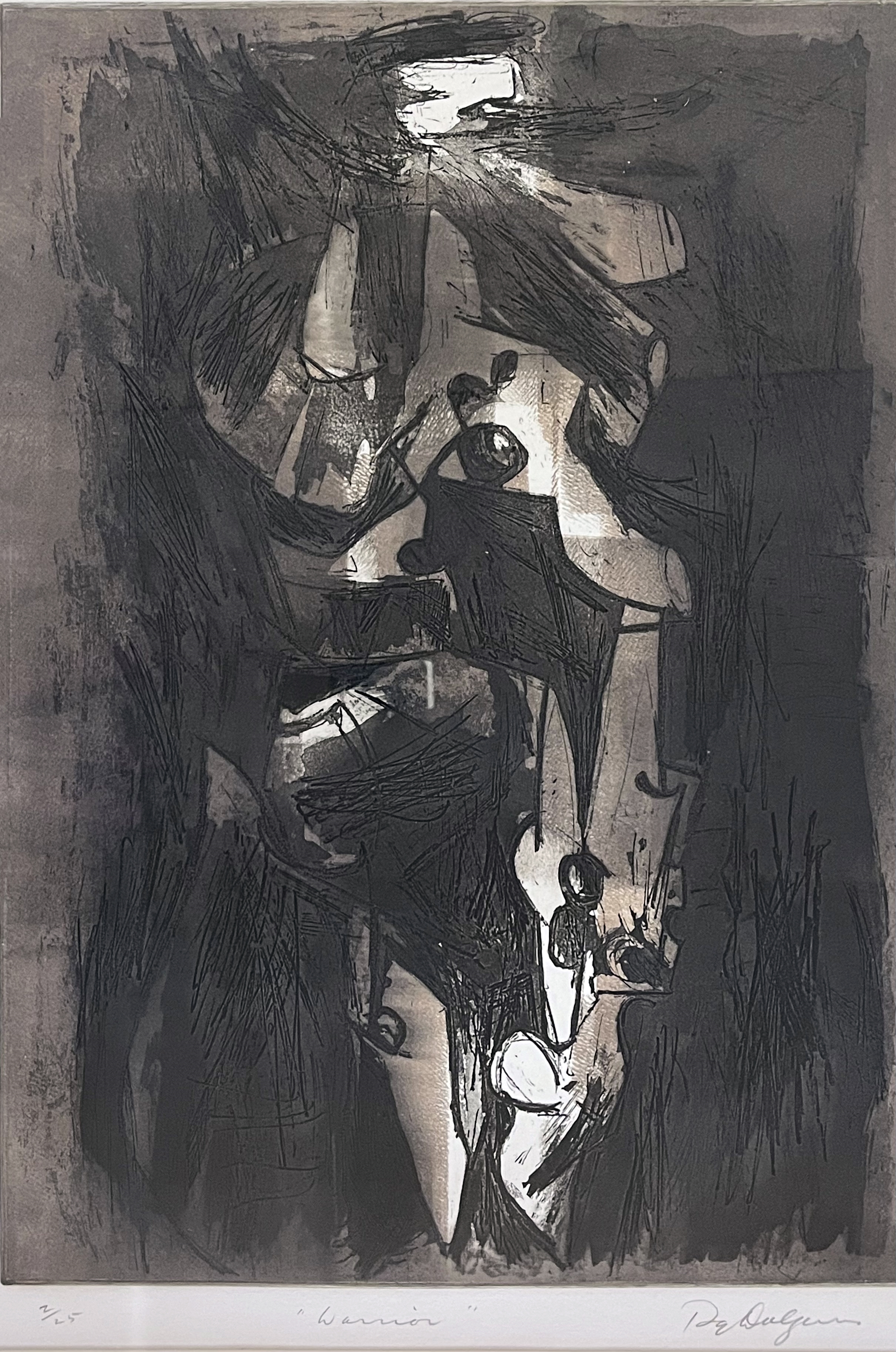 Artwork by Roy Dalgarno, Warrior, Made of Etching