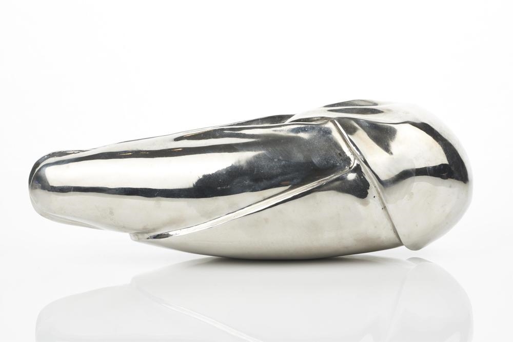 Artwork by Rae Bolotin, Seed E, Setaria Viridis, Made of stainless steel