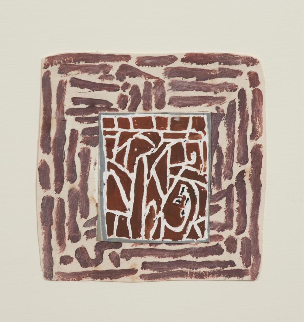 Artwork by John Peart, Brown Sound, Made of acrylic and collage on paper