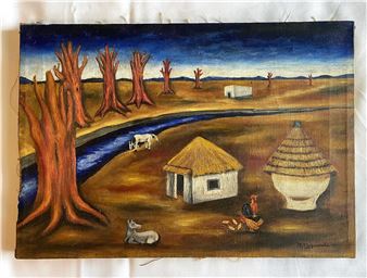 Mexican Landscape with horses - Maria Izquierdo