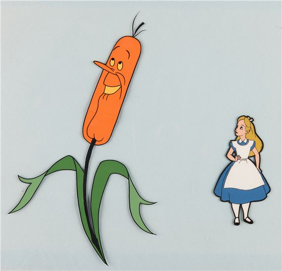 Alice and Cattail production cels from Alice in Wonderland