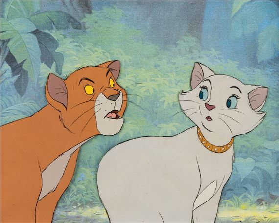 Artwork by Walt Disney Studios, Thomas O'Malley and Duchess production cel from The Aristocats, Made of Original production cel