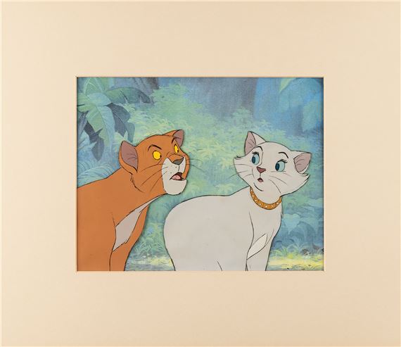 Artwork by Walt Disney Studios, Thomas O'Malley and Duchess production cel from The Aristocats, Made of Original production cel