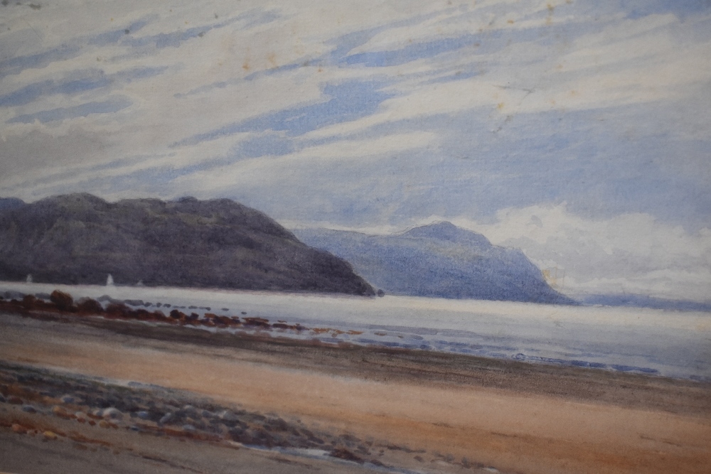 Artwork by John Cuthbert Salmon, coastal landscape at low tide - Deganway, Made of Watercolour