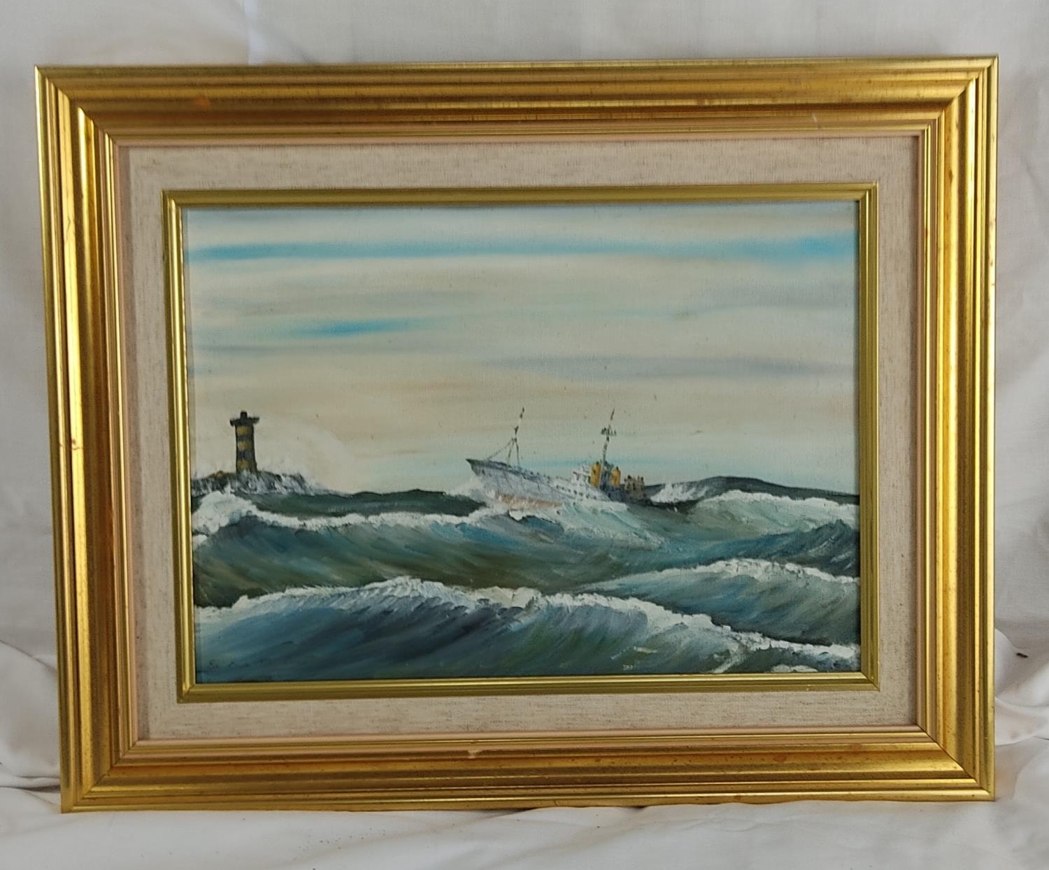 Artwork by Ena Boalin, Off Fanad Lighthouse, Co Donegal, Made of Oil Painting
