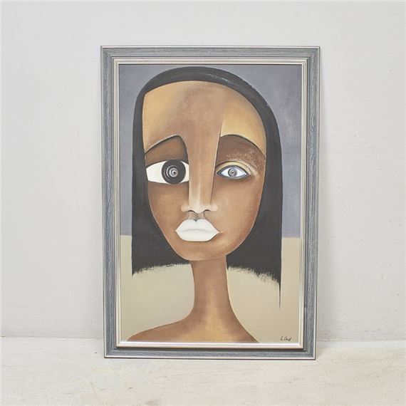 flicka med blick. Olja på duk by Anders Lind, August 18