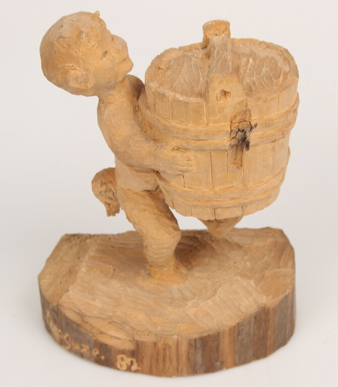 Artwork by Lize Dzeguze, Wood-carved figurine devil L. Cuckoo, Made of Wood