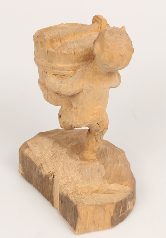 Artwork by Lize Dzeguze, Wood-carved figurine devil L. Cuckoo, Made of Wood