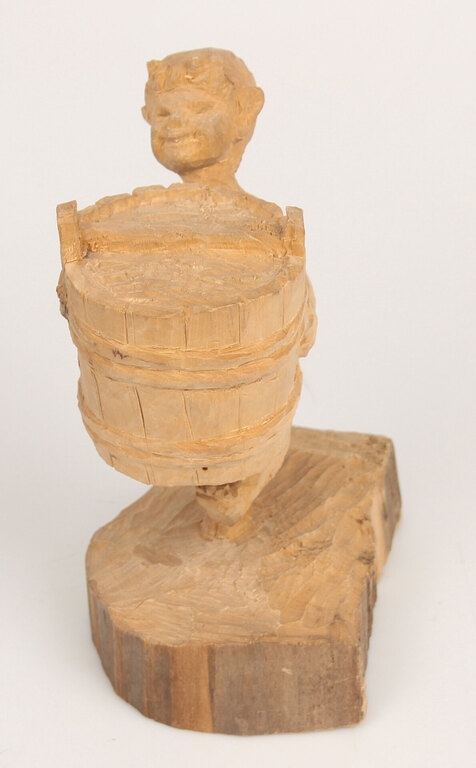 Artwork by Lize Dzeguze, Wood-carved figurine devil L. Cuckoo, Made of Wood