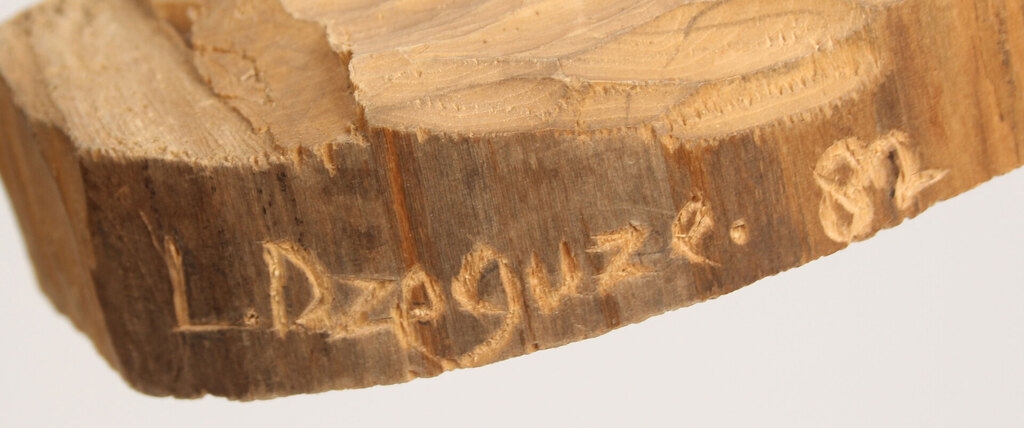 Artwork by Lize Dzeguze, Wood-carved figurine devil L. Cuckoo, Made of Wood