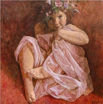 Portrait of a girl with a flower crown - Kenne Gregoire