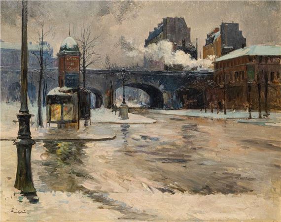 French city street in winter - Ferdinand-Jean Luigini