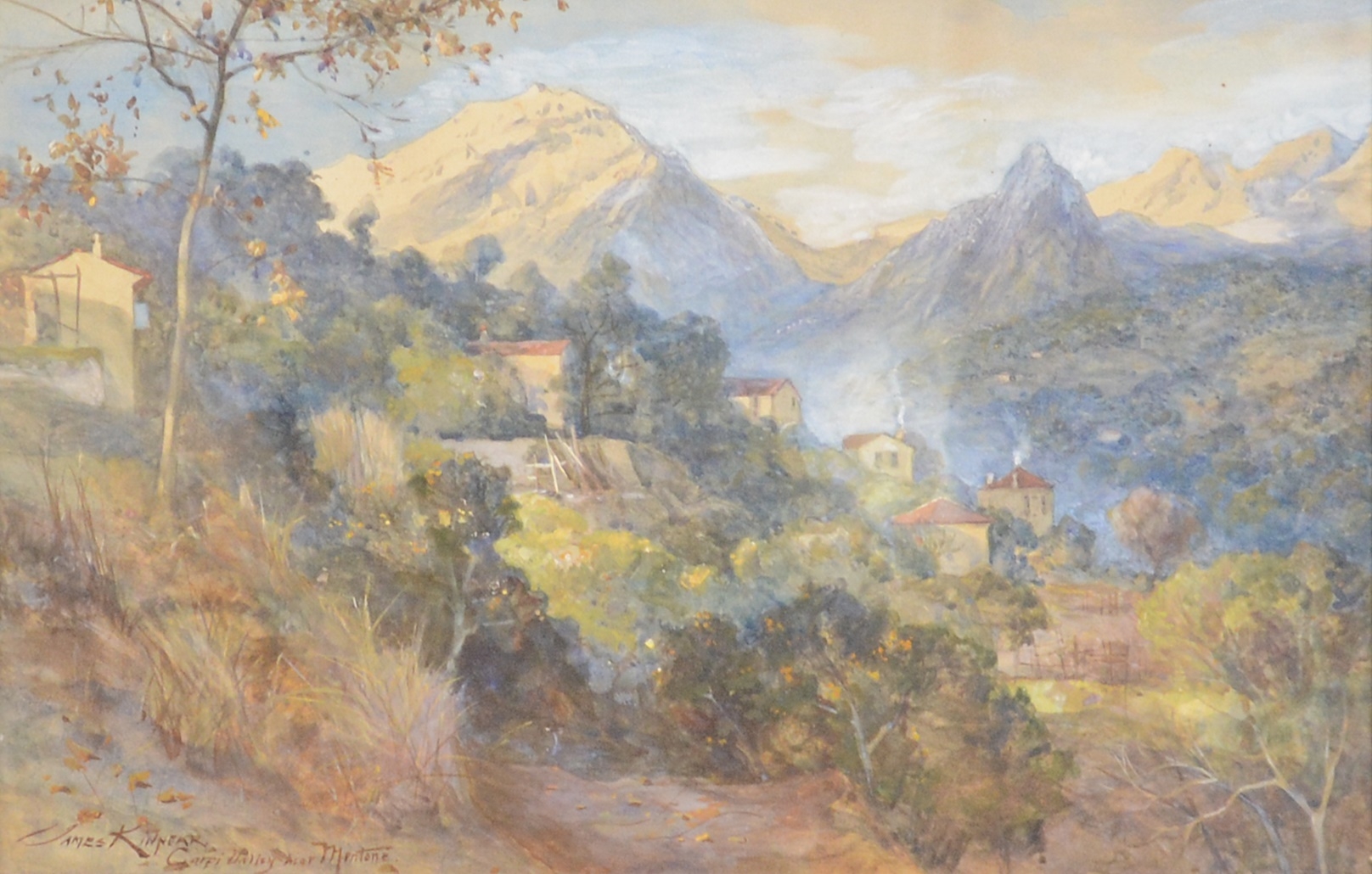 Artwork by James Scott Kinnear, Carpi valley near Mentone, Made of Watercolour