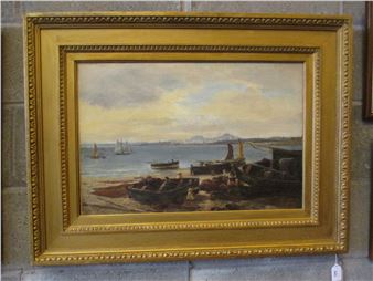 Fishing Boats at Broughty Ferry Looking Towards Dundee - James Scott Kinnear