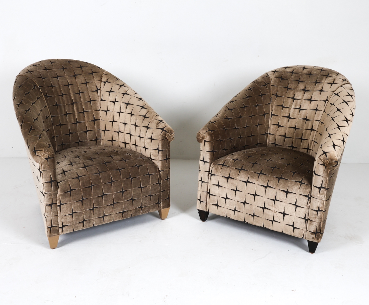 Artwork by Angelo Donghia, PAIR OF LOUNGE CHAIRS