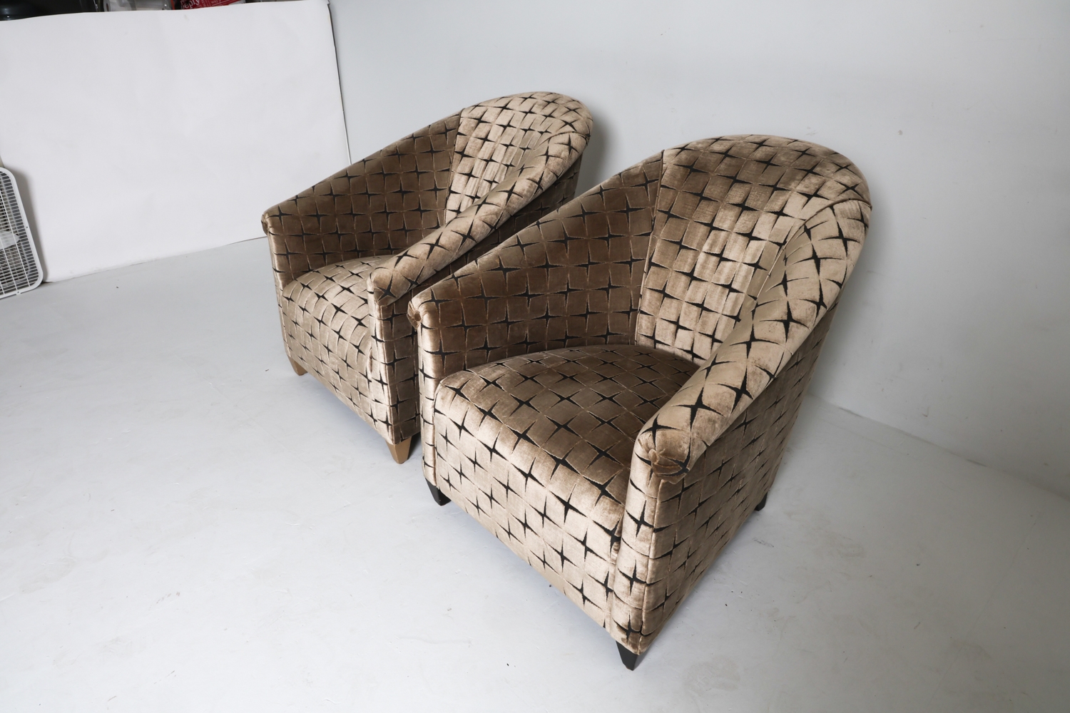Artwork by Angelo Donghia, PAIR OF LOUNGE CHAIRS