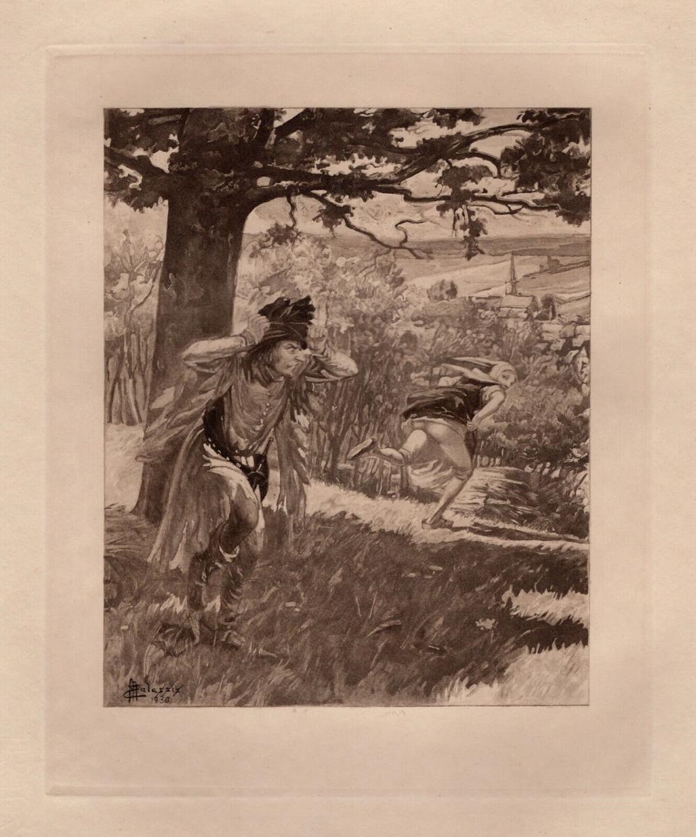 Artwork by Edmond Malassis, Caught with your Pants Down III (Pris avec votre Pantalon Baissé II, Made of Copper Plate Engraving In Black Ink On Velin Paper