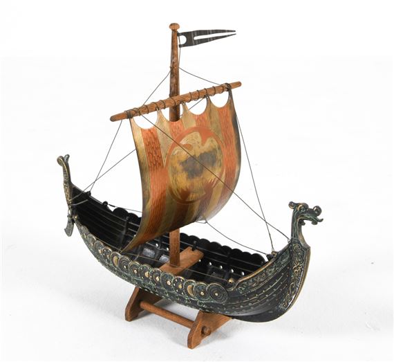 EDWARD AAGAARD IRON ART DANISH BRONZE VIKING SHIP - Edward Aagaard