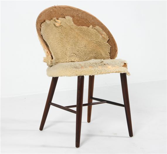 DANISH ROSEWOOD SLIPPER VANITY CHAIR by Frode Holm, circa 1950s