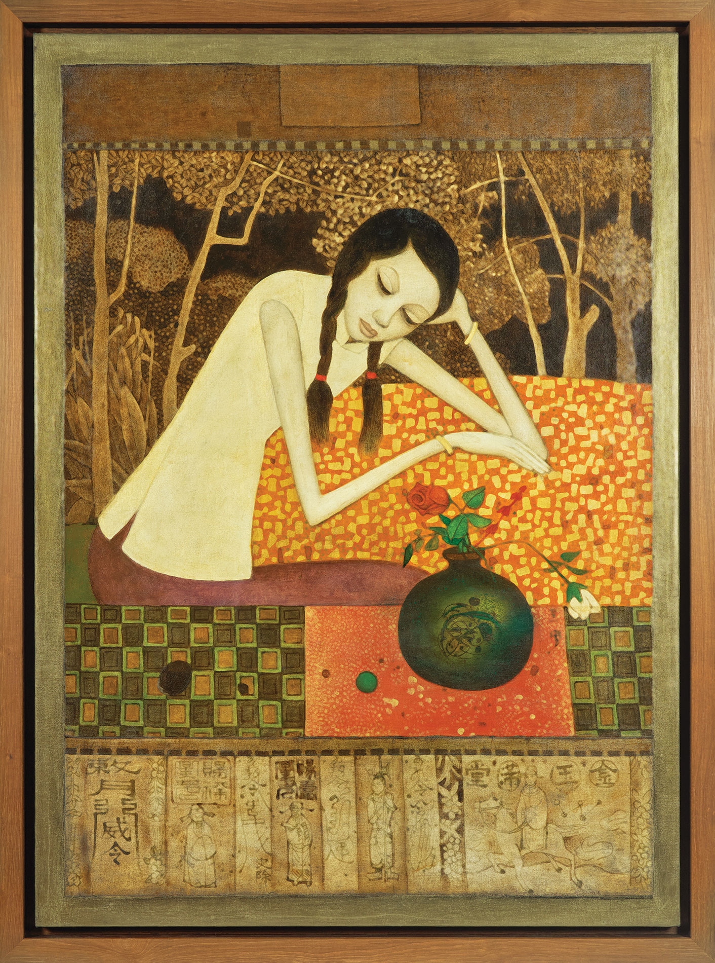 Artwork by Cheong Soo Pieng, Chinese Girl, Made of Oil On Canvas