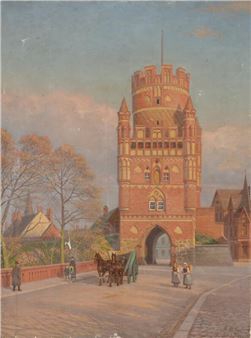 View from the city gate Uenglicher Tor in Stendal, Germany - Gustaf Adolf Clemens