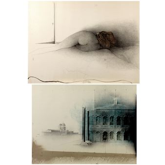 Weiblicher Akt liegend - Bruno Strelitz