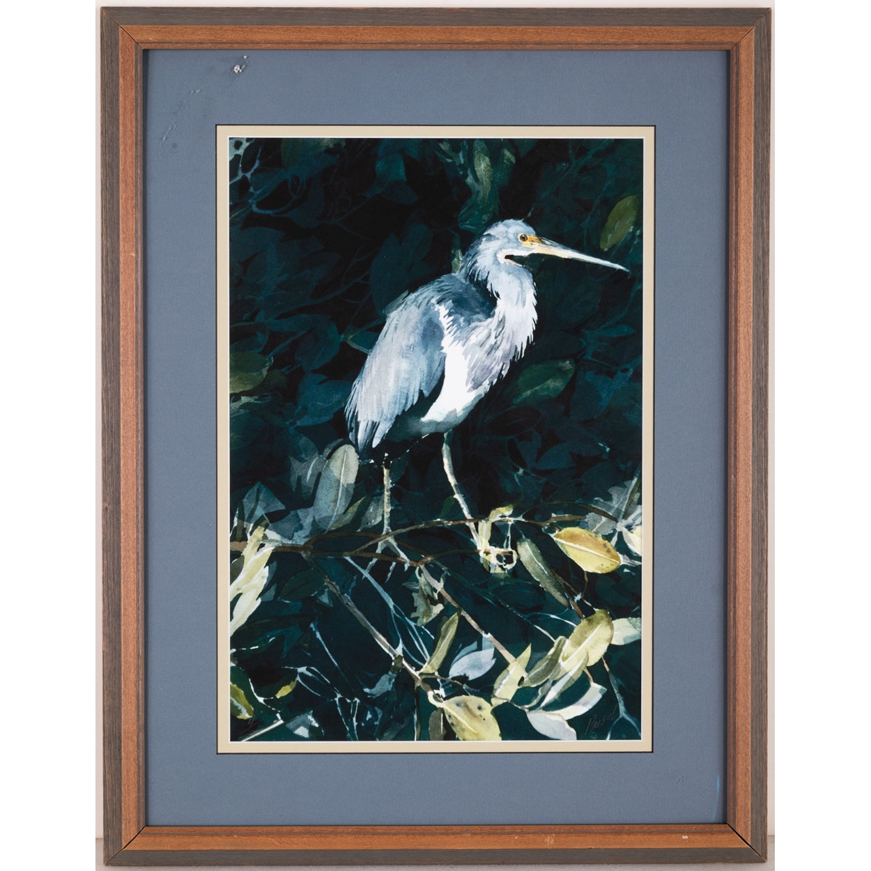 Artwork by Rodney Busch, Untitled (blue heron, Made of Color Lithograph