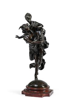A LARGE BRONZE FIGURAL GROUP OF MERCURY AND PANDORA - Vincent-Désire Faure de Broussé