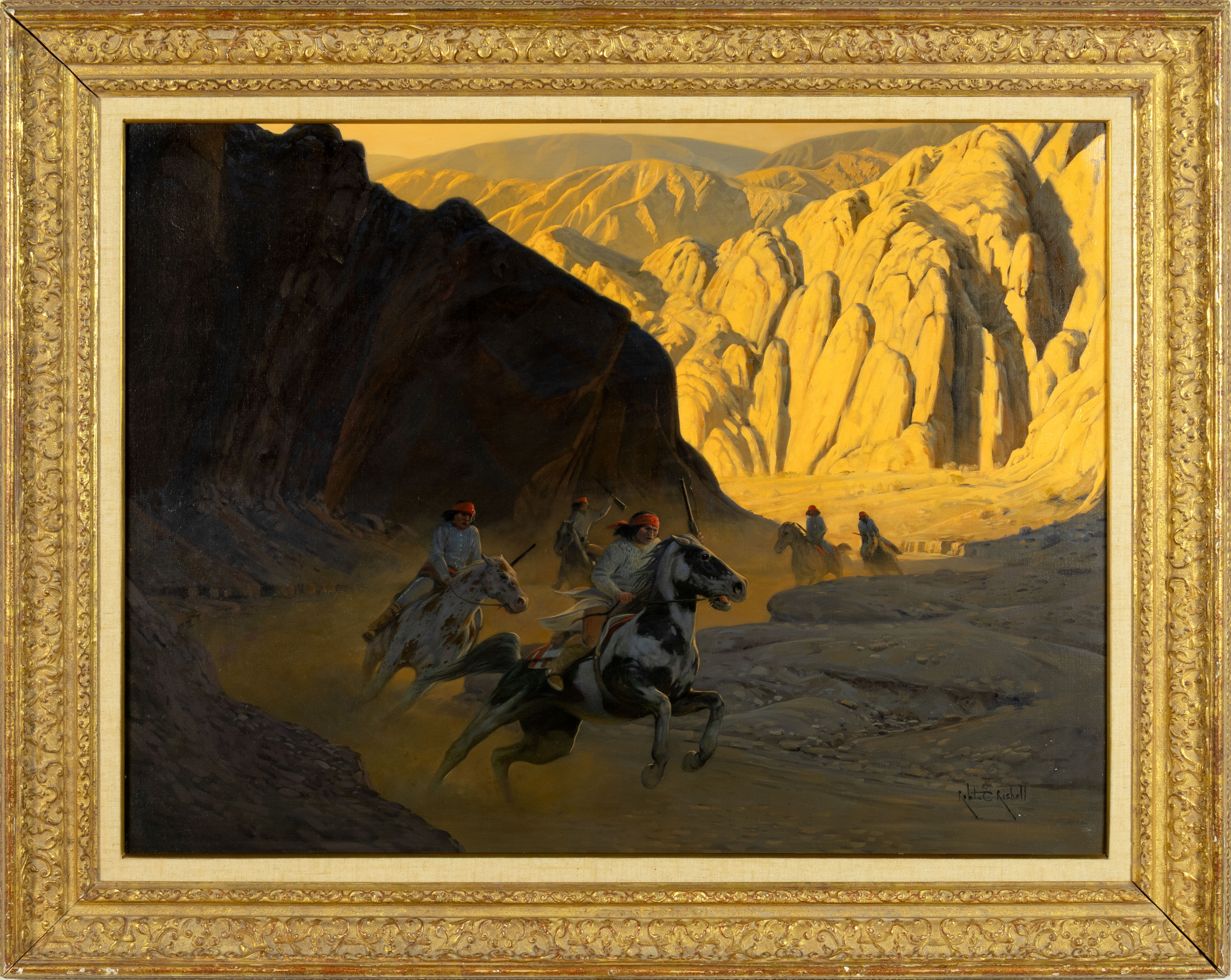 Artwork by Robert Rishell, Canyon Warriors, Made of oil on canvas