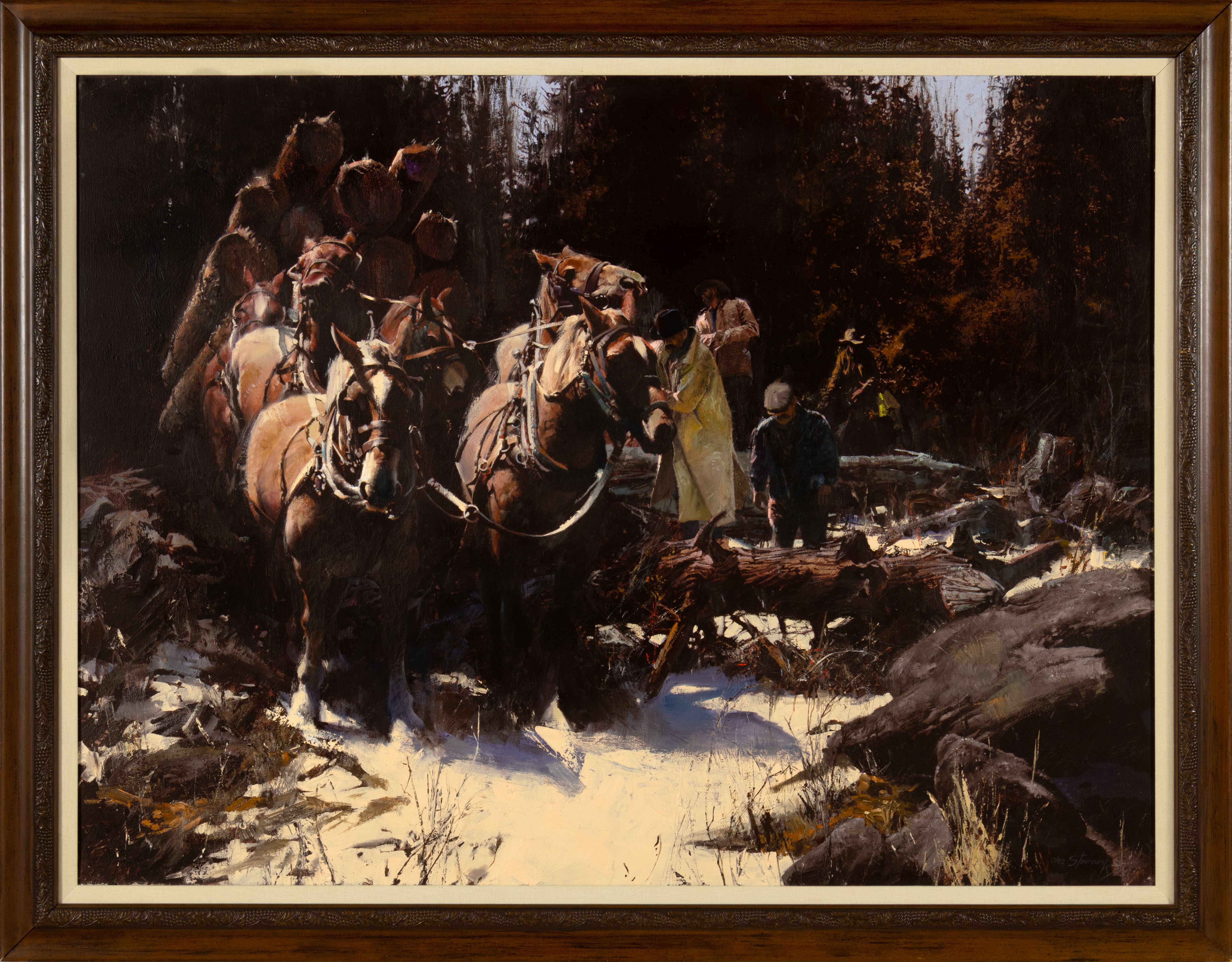 Artwork by Oleg Stavrowsky, Loggers, Made of oil on canvas