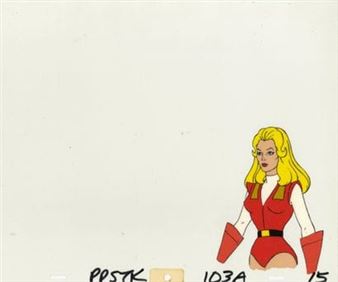 a drawing of a woman in a red dress