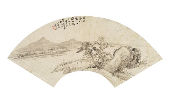 Imitates Jiulongshanren in his landscape paintings - Wang Chen