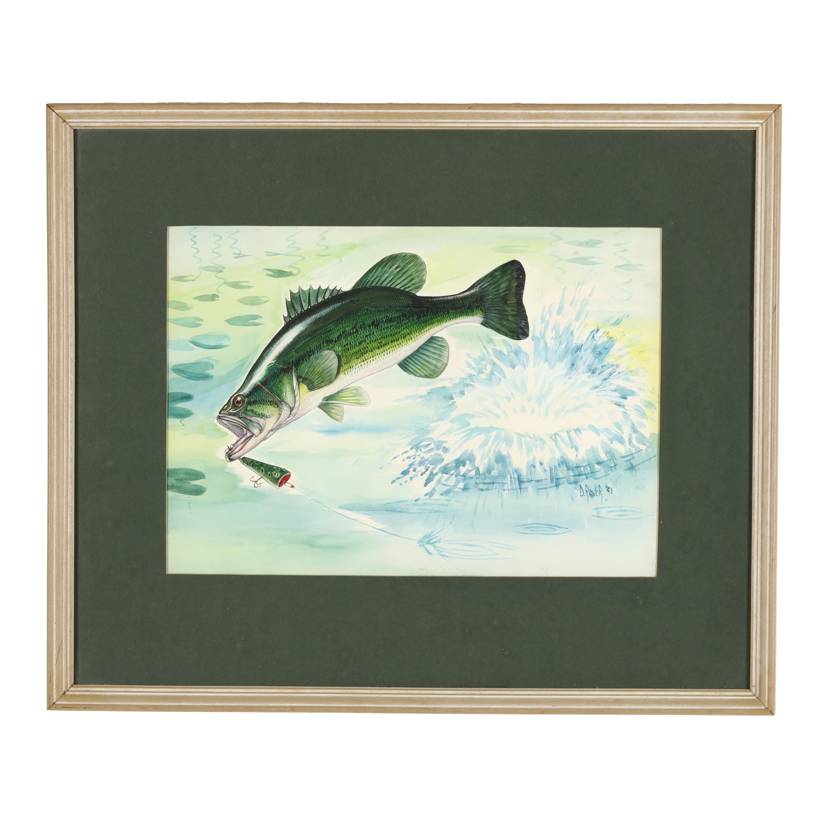Duane Raver, Jr. | Jumping Largemouth Bass (Circa 1949) | MutualArt