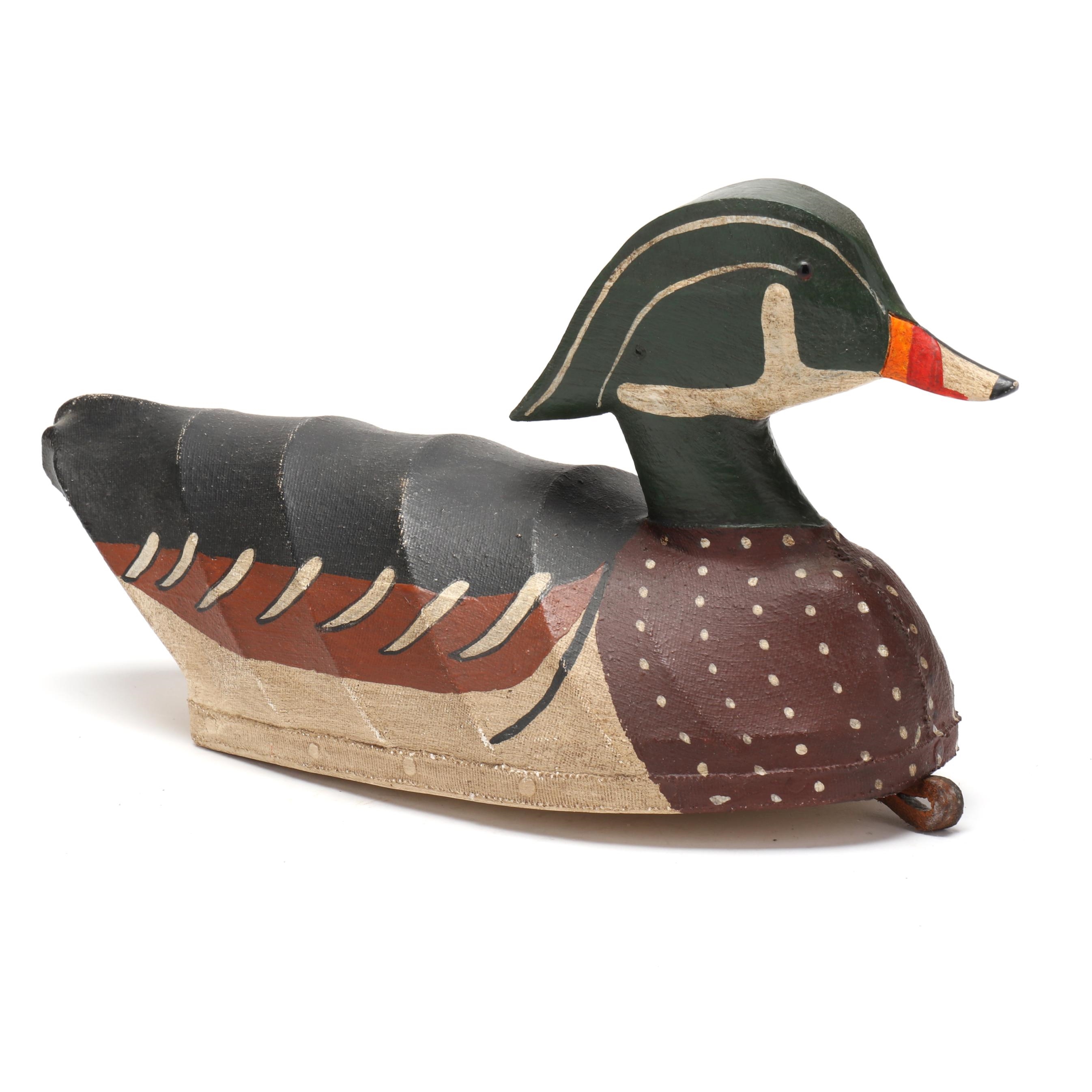 Artwork by William Mosley, Wood Duck, Made of Painted Canvas Over Wire Construction