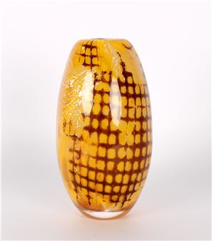 Studio Glass Ovoid Vase - Pete Fricker