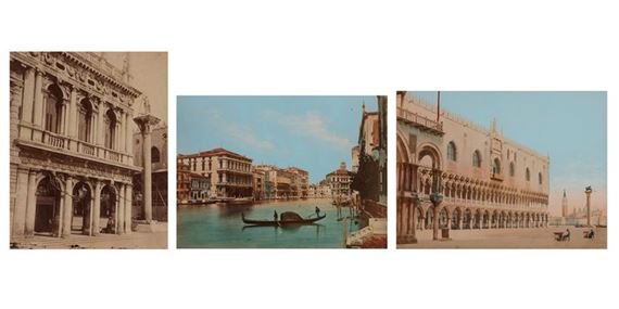 Angolo della libreria e colonna San Secondo, Venezia; Canal Grande, Venezia ; Palazzo Ducale, Venezia - Carlo Ponti