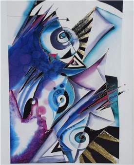 Abstract art in blues and purples - Peter Shee