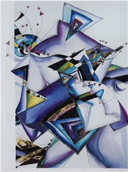 Abstract art in blues and purples - Peter Shee