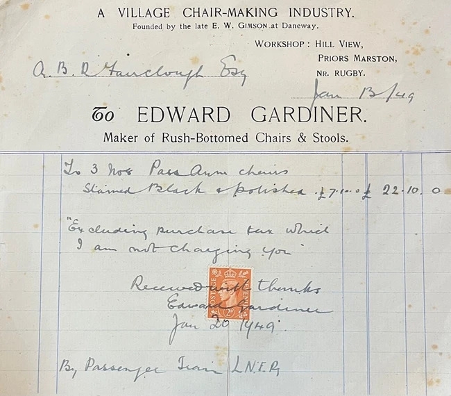 Artwork by Edward Gardiner, Five 'Pass' chairs, Made of Ebonised Ash, Rush Seats