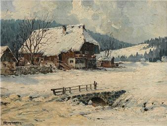 Snow-covered Black Forest Farm - Karl Hauptmann
