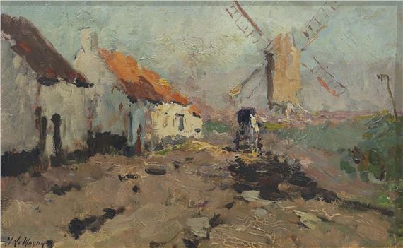 Village View by Adrien Jean Le Mayeur de Merprés