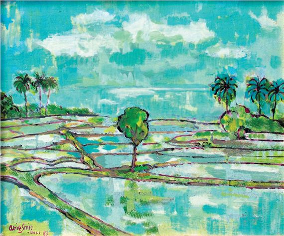 Arie Smit | Rice Fields at Sanur Beach (Sawah di Pantai Sanur (1983 ...